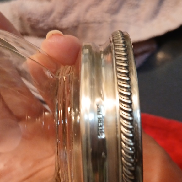 Vintage Cambridge Crystal Glass Sugar & Creamer W/Sterling Silver Base - Picture 8 of 10